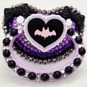 Purple and Black Bat Pacifier